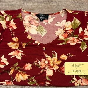 Flower & Feather Floral Blouse -GORGEOUS ~ NWT